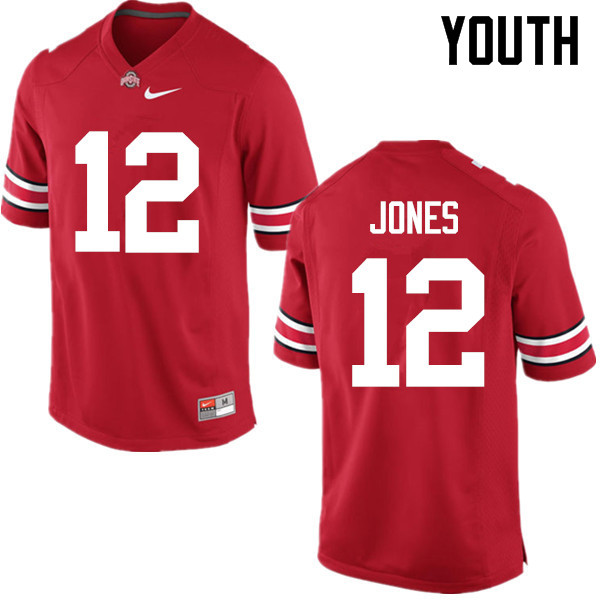 Ohio State Buckeyes Cardale Jones Youth #12 Red Game Stitched College Football Jersey